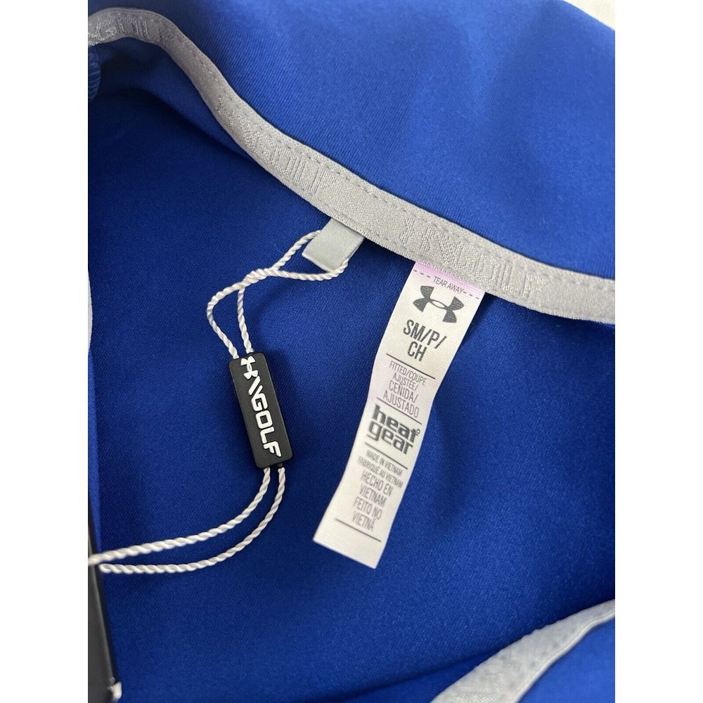 Under Armour Golf Polo Shirt Womens Small Blue Heat Gear UPF 30 Sleeveless - Picture 12 of 13